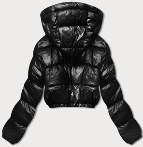 Czarna krótka damska pikowana kurtka zimowa