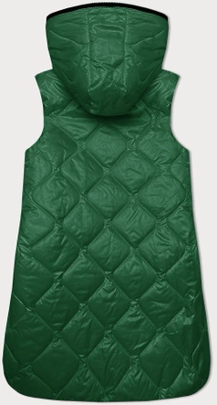 Zielony śliczny damski pikowany bezrękawnik kamizelka