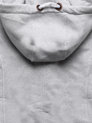 Szara ciepła długa bluza damska ze wstawką 