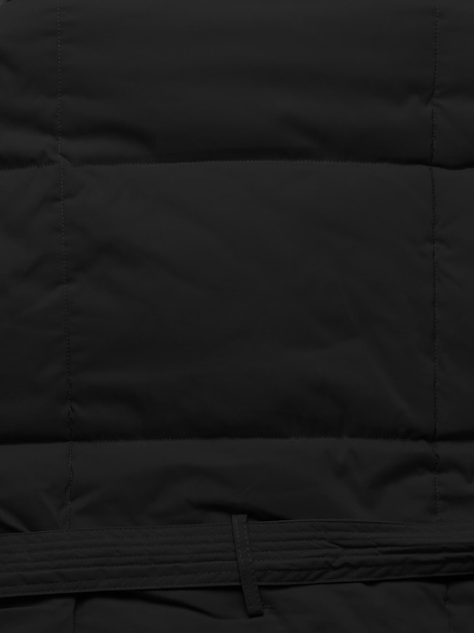 Czarna kapitalna ciepła kurtka damska płaszczyk z futerkiem