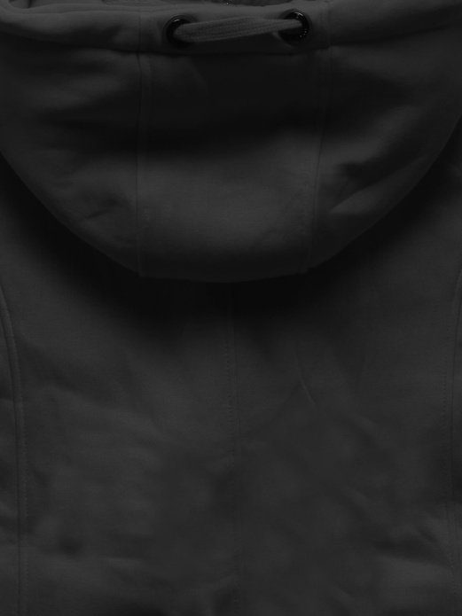 Czarna ciepła długa bluza damska ze wstawką