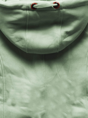 Szarozielona ciepła długa bluza damska ze wstawką