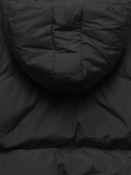 Czarna genialna krótka zimowa damska kurtka puffer