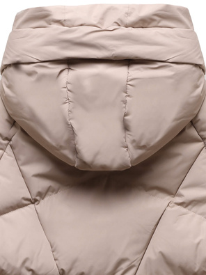 Jasnobeżowa kapitalna pikowana zimowa kurtka