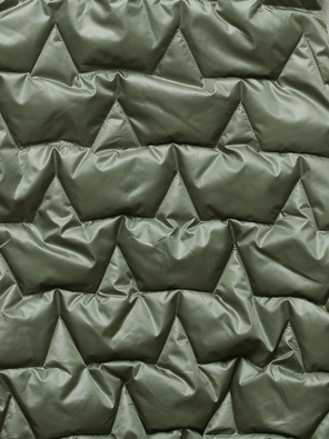 Khaki damski pikowany bezrękawnik ze stójką