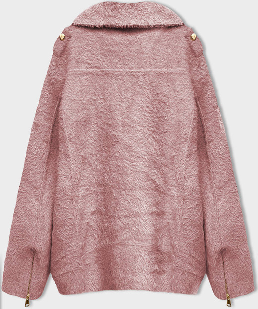 Pudrowa wełniana damska kurtka alpaka