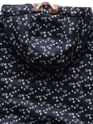 Granatowa rozpinana bluza damska z kapturem w jaskółki