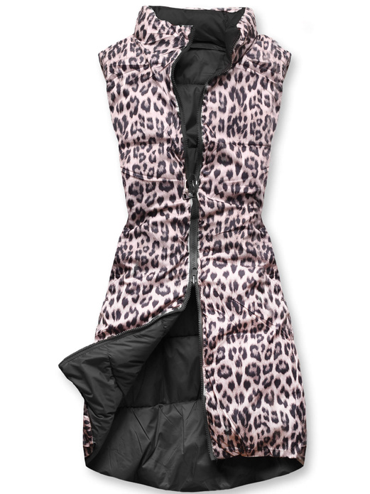 Czarny dwustronny damski bezrękawnik kamizelka paneterka