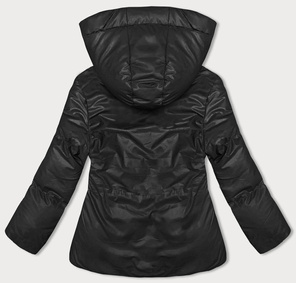 Czarna zimowa kurteczka z kapturem