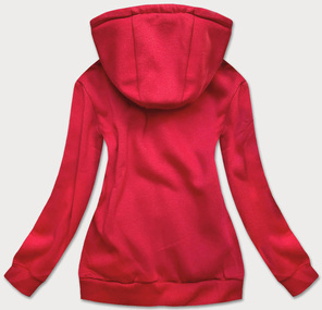 Czerwona zapinana damska bluza z kapturem