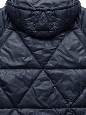 Granatowa czaderska pikowana kurtka z kapturem