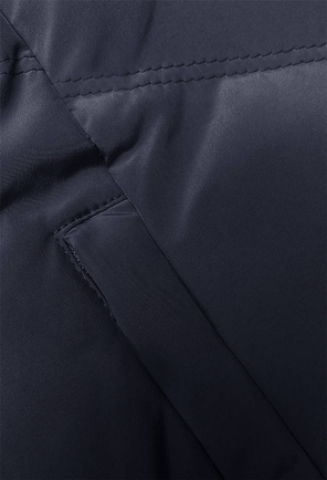 Granatowy pikowany bezrękawnik kamizelka z kapturem