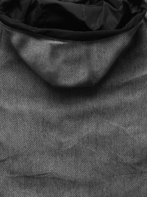 Czarna damska kurtka przejściowa z kapturem w paseczki