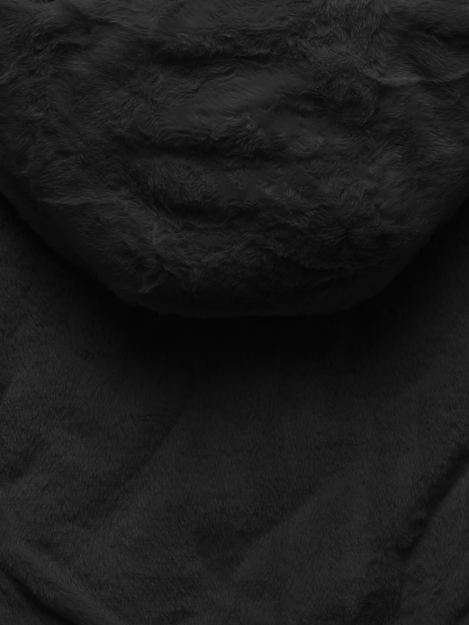 Czarno biała damska dwustronna kurtka zimowa na futrze