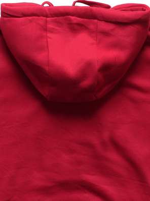 Czerwona damska bluza dresowa z kapturem kangurka