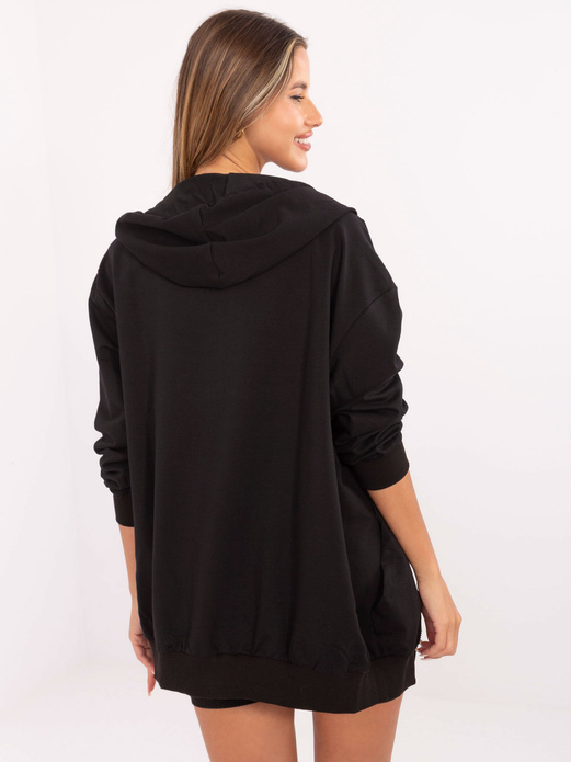 Czarny rewelacyjny damski trzyczęściowy komplet