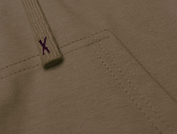 Ciemnobeżowa bluza z kapturem basic kangurka gładka wygodna sportowa dresowa