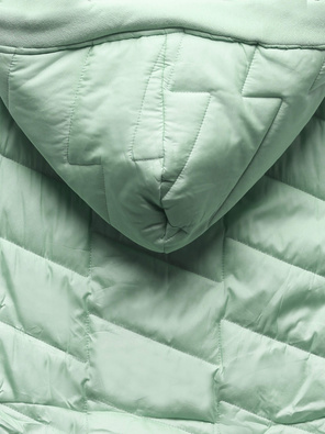 Pistacjowa czadowa bluza kurtka z łączonych materiałów z kapturem