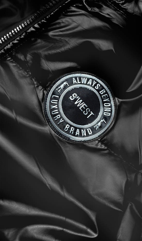 Czarna przejściowa damska długa kurtka damska z kapturem