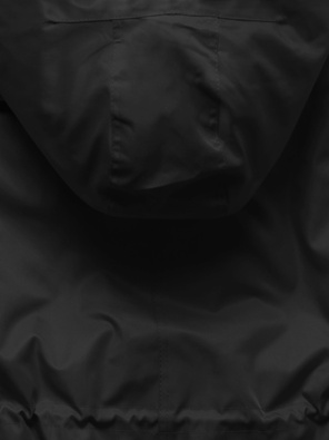 Czarna ciepła kurtka parka na misiu z kapturem