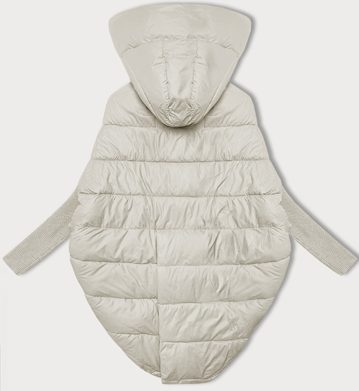 Ecru unikalna asymetryczna damska kurtka oversize