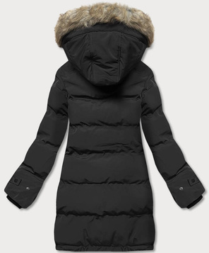 Czarna zimowa kurtka z kapturem