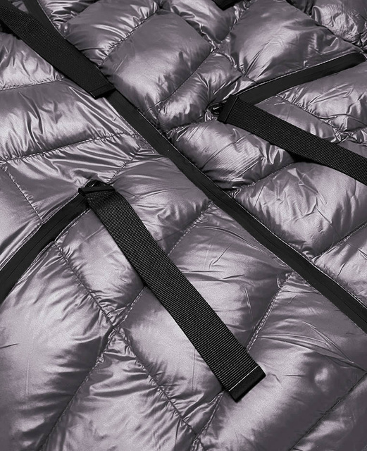 Ciemnoszara lux zimowa pikowana kurtka