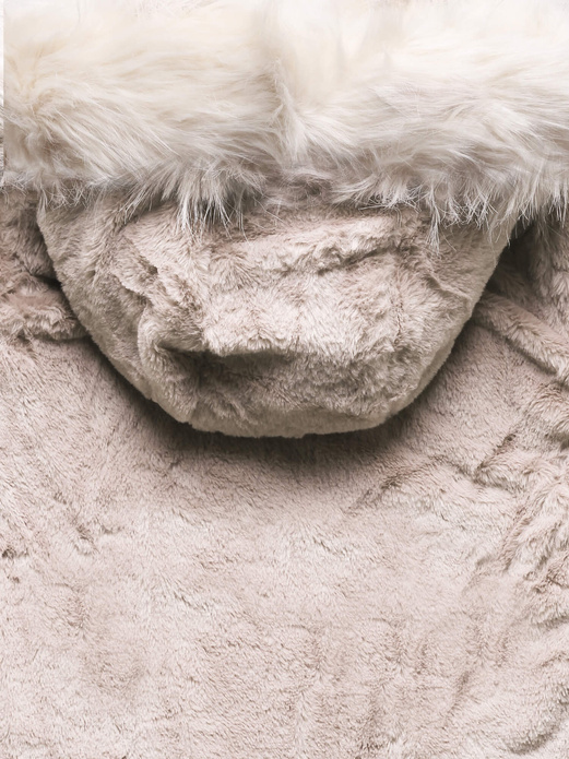 Biała dwustronna zimowa kurtka damska pikowana w karo