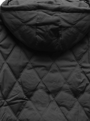 Czarna przejściowa kapitalna kurtka ze ściągaczem