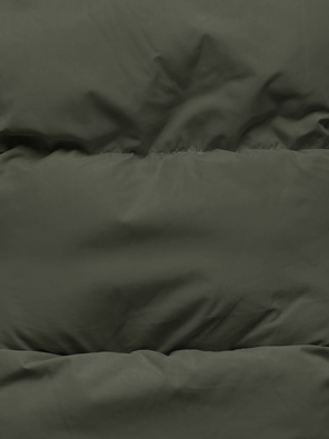 Khaki puchowy ciepły bezrękawnik na suwak ze stójką kamizelka