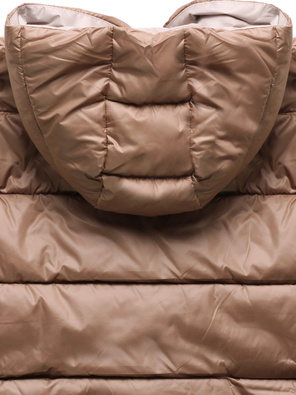 Brązowo beżowy dwustronny bezrękawnik kamizelka z paskiem