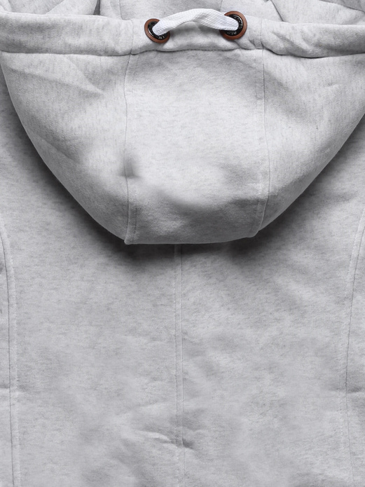 Szara ciepła długa bluza damska ze wstawką