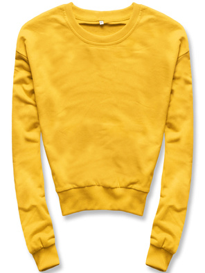 Żółta wygodna gładka bluza dresowa basic
