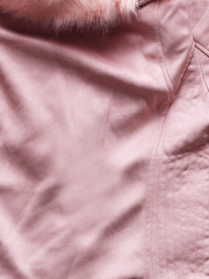 Krótka kurtka damska zimowa z zamkami antyczny róż (7750)