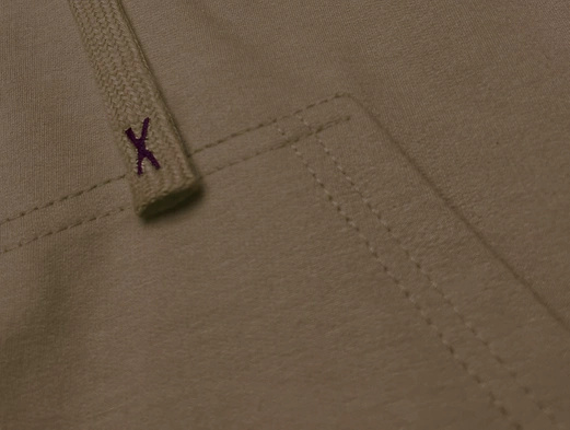 Ciemnobeżowa bluza z kapturem basic kangurka gładka wygodna sportowa dresowa