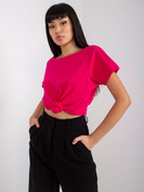 Ciemnozielona gładka bluzka, top basic, t-shirt z dekoltem V z tyłu