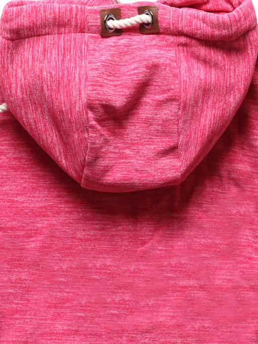 Różowa melanżowa bluza damska z kapturem zapinana na suwak