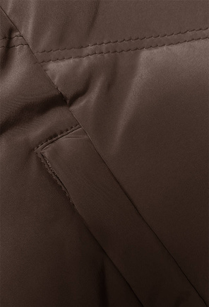 Brązowy pikowany bezrękawnik kamizelka z kapturem