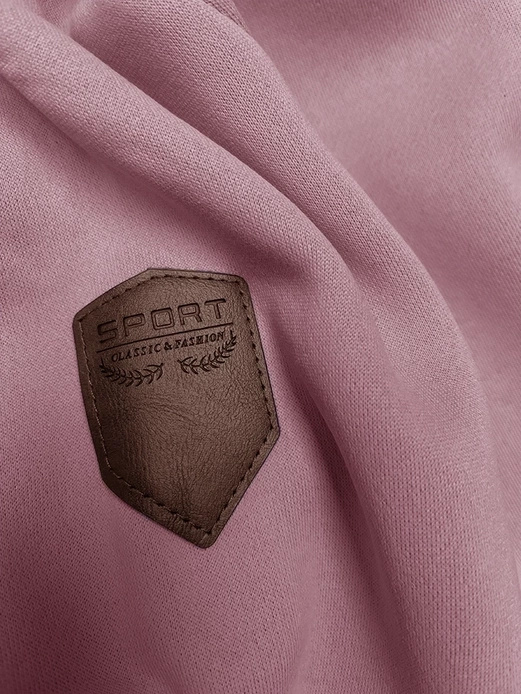 Różowo bordowa unikalna bluza damska z kapturem