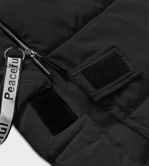 Czarna długa zimowa kurtka puchowa płaszczyk