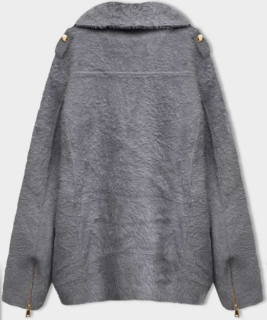 Szara wełniana damska kurtka alpaka