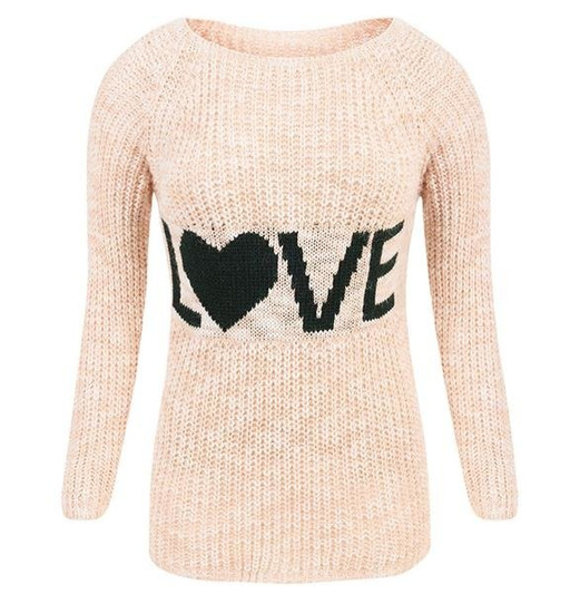 RÓŻOWY SWETER Z NAPISEM LOVE (SW08)