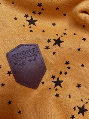 Żółta w gwiazdki bluza damska z kapturem zapinana na suwak