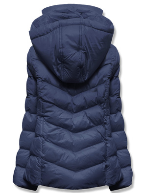 Granatowa pikowana lekka damska kurtka stójka