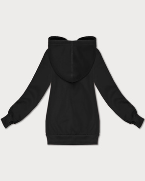 Czarna bluza dresowa damska kangurka z kapturem 