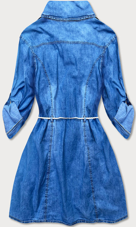 CIENKA KOSZULA JEANSOWA DAMSKA NIEBIESKA (GD1041)