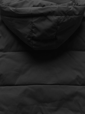 Czarna krótka damska kurtka z odpinanym kapturem stójka