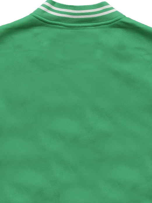 Zielona zapinana na zatrzaski bluza bomberka bejsbolówka