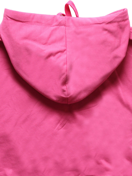 Różowa bluza z kapturem basic kangurka gładka wygodna sportowa dresowa