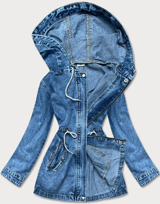 LUŹNA JEANSOWA DAMSKA KURTKA DENIM NIEBIESKA (POP5996-K)